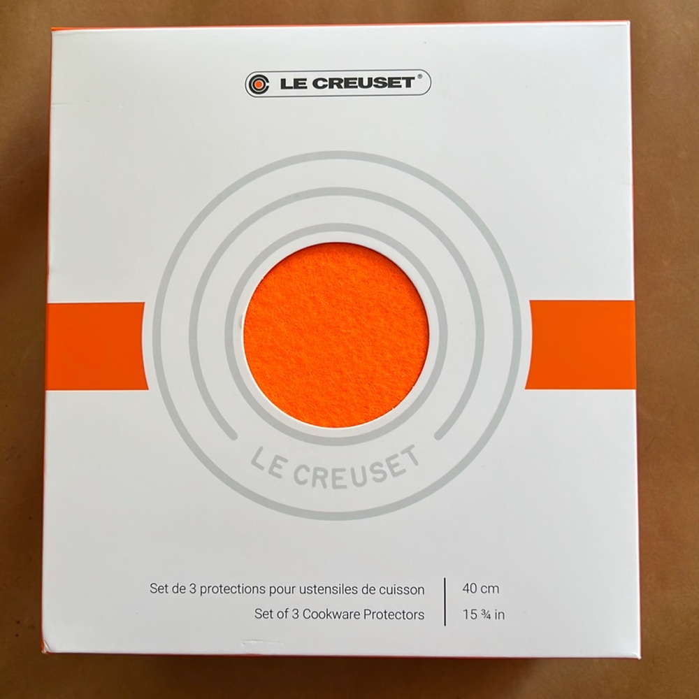 Le Creuset Felt Cookware Pan Protectors - Orange - Set Of 3